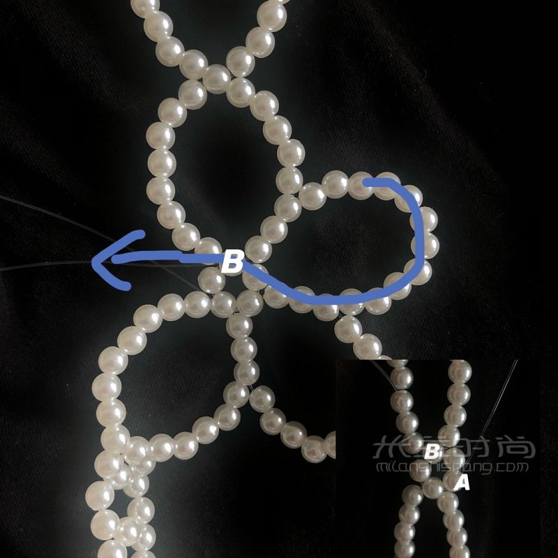 串珠diy  花花包鏈教程 珍珠包興趣愛好_5