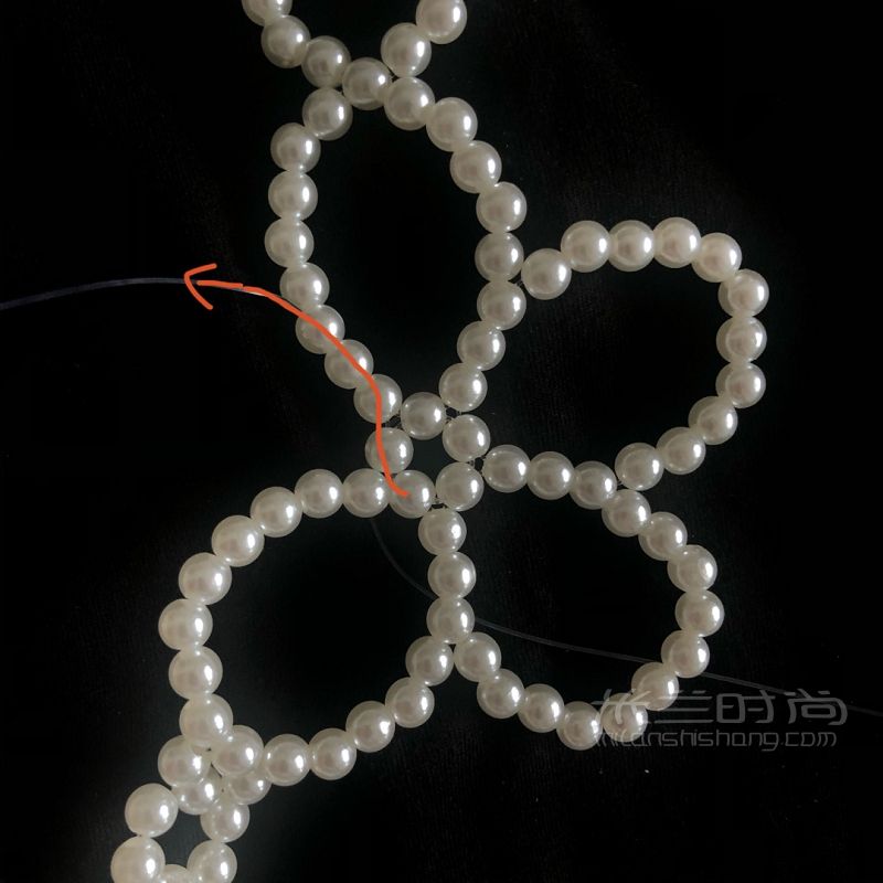 串珠diy  花花包鏈教程 珍珠包興趣愛好_6