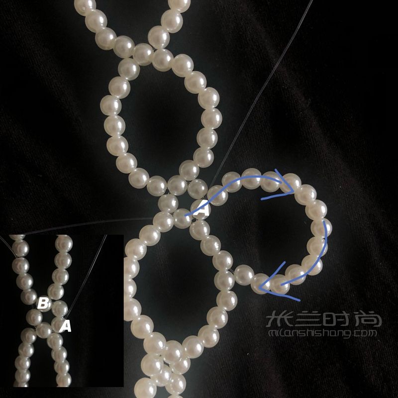 串珠diy  花花包鏈教程 珍珠包興趣愛好_3
