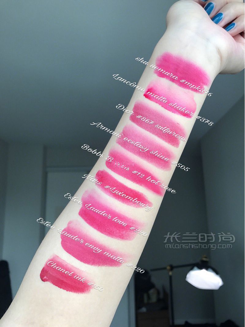 玫粉色口紅合集shuuemura 植村秀mpk376想你色對比_2