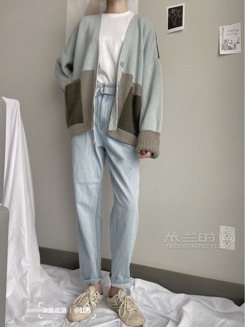 優(yōu)衣庫20春夏新品 奶油色牛仔褲_5