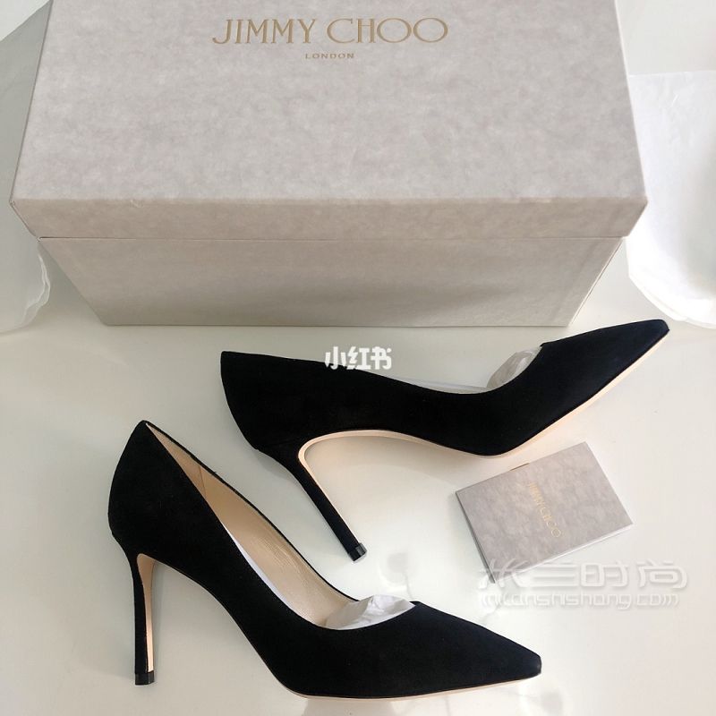 Jimmy Choo周仰杰細(xì)跟磨砂皮高跟鞋_2