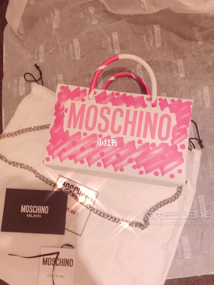Moschino莫斯奇諾2019ss新款涂鴉包包到手_2