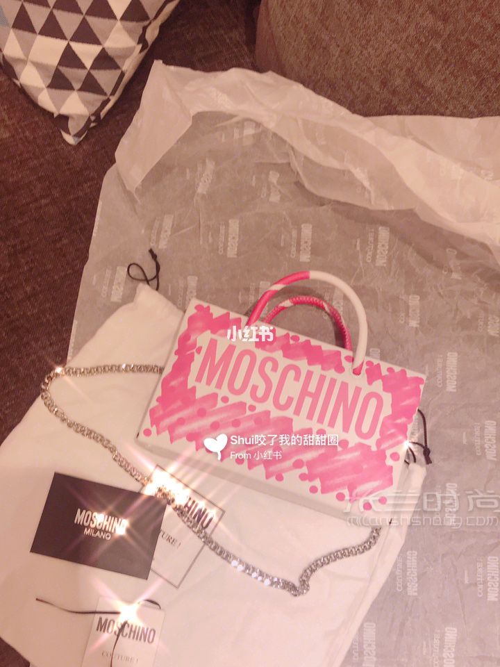 Moschino莫斯奇諾2019ss新款涂鴉包包到手_1