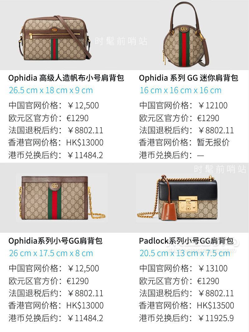 1w以?xún)?nèi)92款Gucci包包大總結(jié)+古奇包全球比價(jià) GUCCI 古馳_8