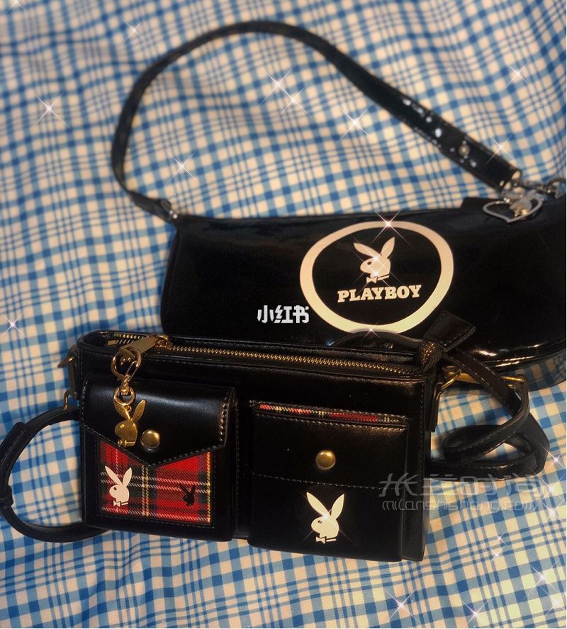 playboy 家紅格子法棍包 質(zhì)感超棒_1