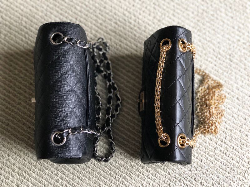 Chanel CF Mini 和chanel 2.55 Mini對(duì)比圖 上身圖_3