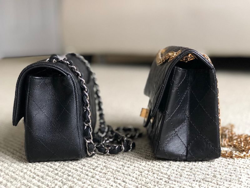 Chanel CF Mini 和chanel 2.55 Mini對(duì)比圖 上身圖_2