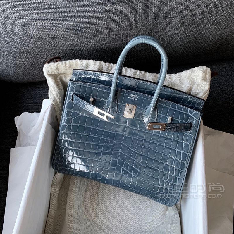 Hermes 愛馬仕鱷魚皮 25 birkin N7 風暴藍_1