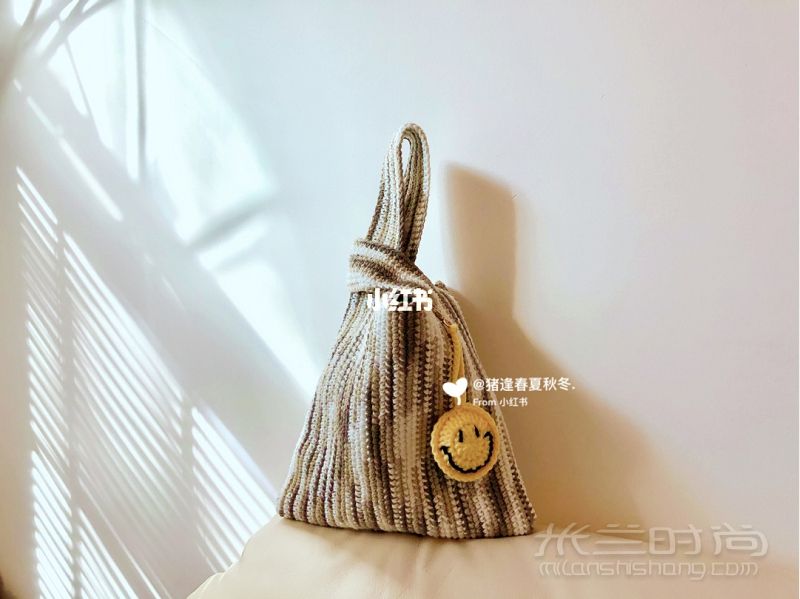 鉤針編織日式手挽包小小教程 笑臉掛飾_2
