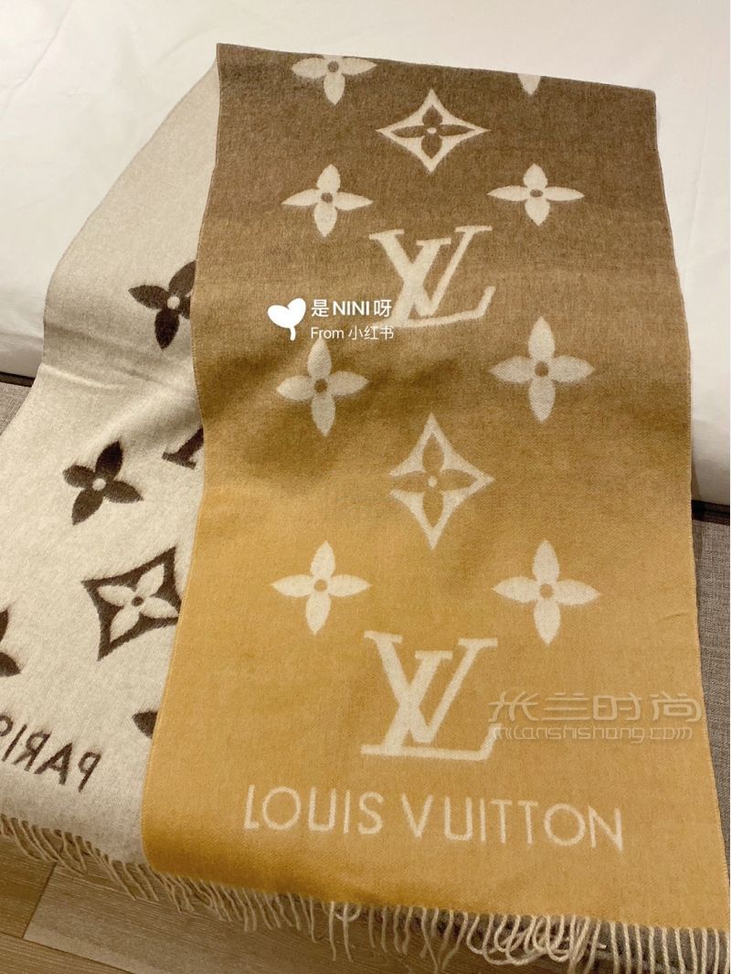 LV漸變色羊絨圍巾也太太太好看了吧！-純羊毛圍巾-百搭_9
